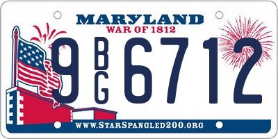 MD license plate 9BG6712