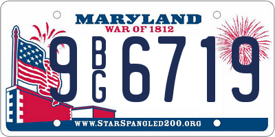 MD license plate 9BG6719
