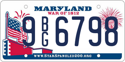 MD license plate 9BG6798