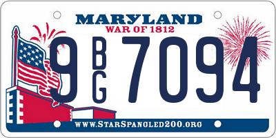 MD license plate 9BG7094