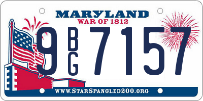 MD license plate 9BG7157