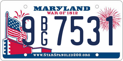 MD license plate 9BG7531