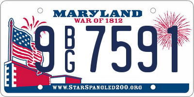 MD license plate 9BG7591