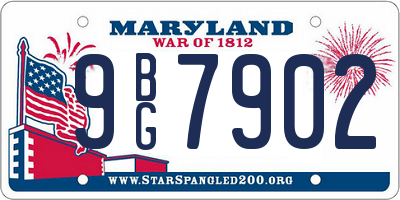 MD license plate 9BG7902