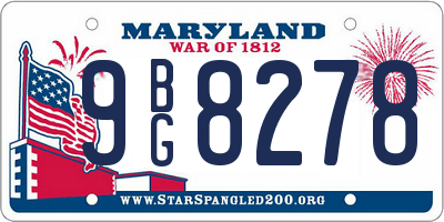 MD license plate 9BG8278