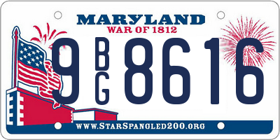 MD license plate 9BG8616