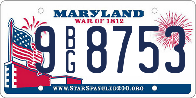 MD license plate 9BG8753