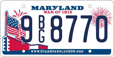 MD license plate 9BG8770