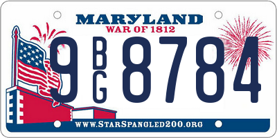 MD license plate 9BG8784