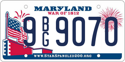 MD license plate 9BG9070