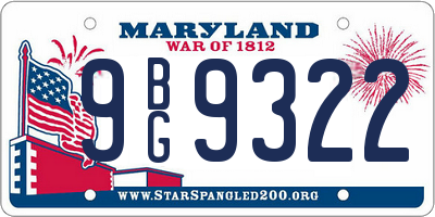 MD license plate 9BG9322