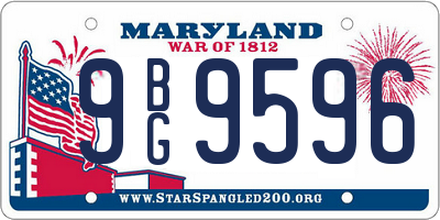 MD license plate 9BG9596