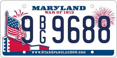 MD license plate 9BG9688