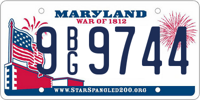 MD license plate 9BG9744