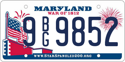 MD license plate 9BG9852