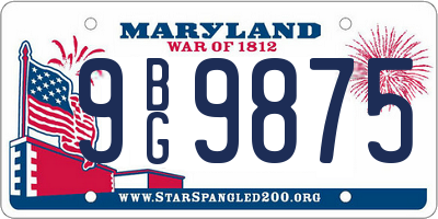 MD license plate 9BG9875