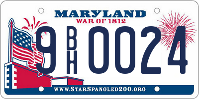 MD license plate 9BH0024