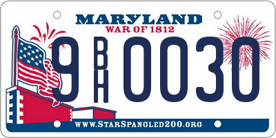 MD license plate 9BH0030