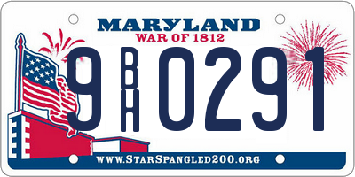 MD license plate 9BH0291