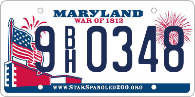 MD license plate 9BH0348