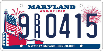 MD license plate 9BH0415
