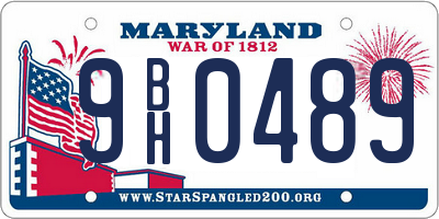 MD license plate 9BH0489