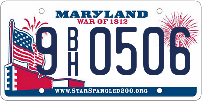 MD license plate 9BH0506