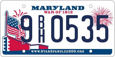 MD license plate 9BH0535