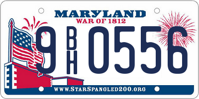 MD license plate 9BH0556