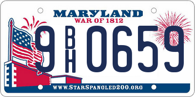 MD license plate 9BH0659