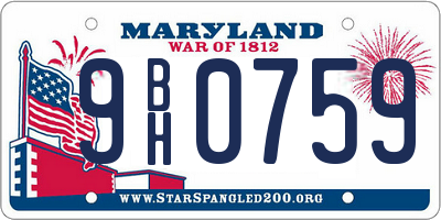 MD license plate 9BH0759
