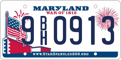 MD license plate 9BH0913