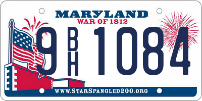 MD license plate 9BH1084