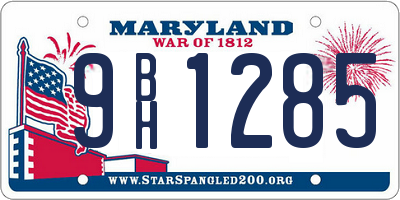 MD license plate 9BH1285