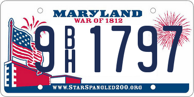 MD license plate 9BH1797