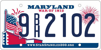 MD license plate 9BH2102