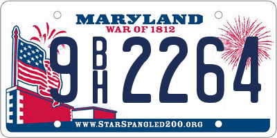 MD license plate 9BH2264