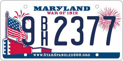 MD license plate 9BH2377