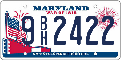 MD license plate 9BH2422
