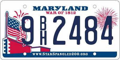 MD license plate 9BH2484