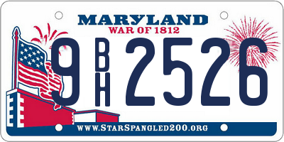 MD license plate 9BH2526