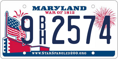 MD license plate 9BH2574