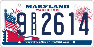 MD license plate 9BH2614