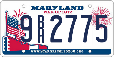 MD license plate 9BH2775