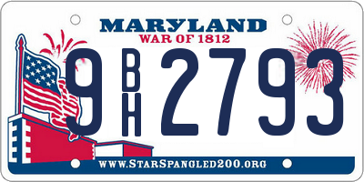 MD license plate 9BH2793