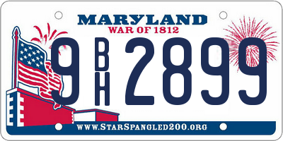 MD license plate 9BH2899