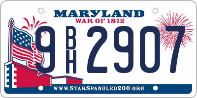 MD license plate 9BH2907