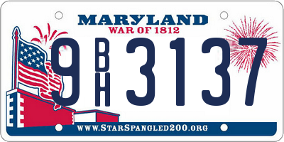 MD license plate 9BH3137