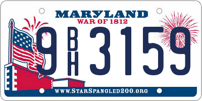 MD license plate 9BH3159