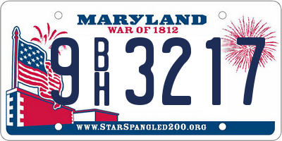 MD license plate 9BH3217